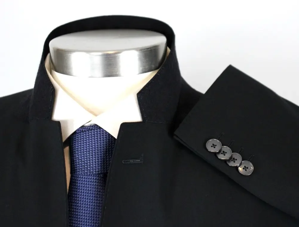 Hugo Boss Slim Fit Huge Sport Coat 40 R Mens Black Solid Wool Two Button Blazer